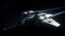 Buccaneer flying in space with trail.jpg