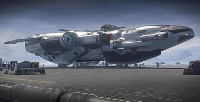 Starlancer MAX landed on pad loading cargo - Cropped.jpg