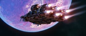 Ironclad rear flying towards world.jpg