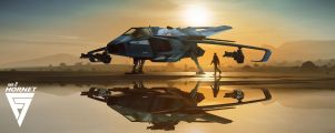 F7C Hornet MkII landed beside reflective water.jpg